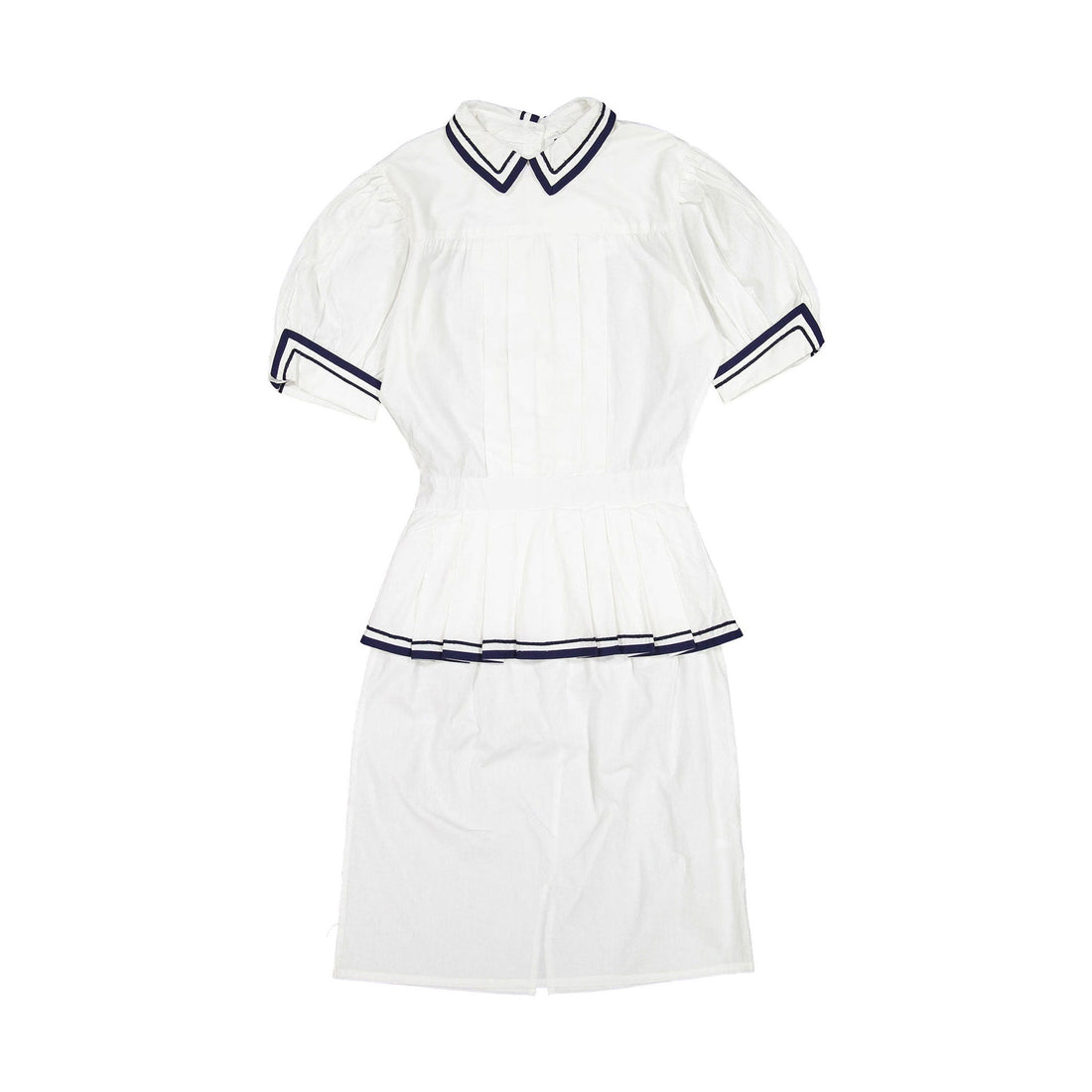 Batsheva White Cotton Poplin Rilke Women's Dress 4 Batsheva White Cotton Poplin Rilke Women's Dress 4