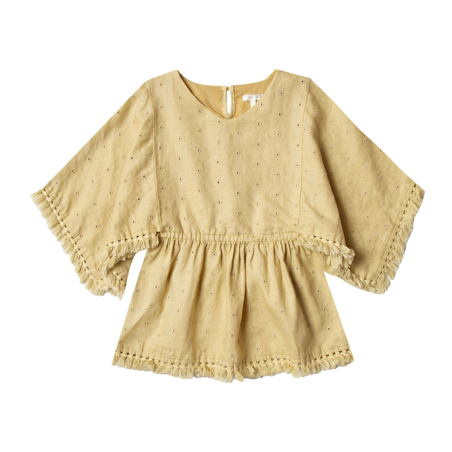 Rylee and Cru Citron Eyelet Beach Kaftan