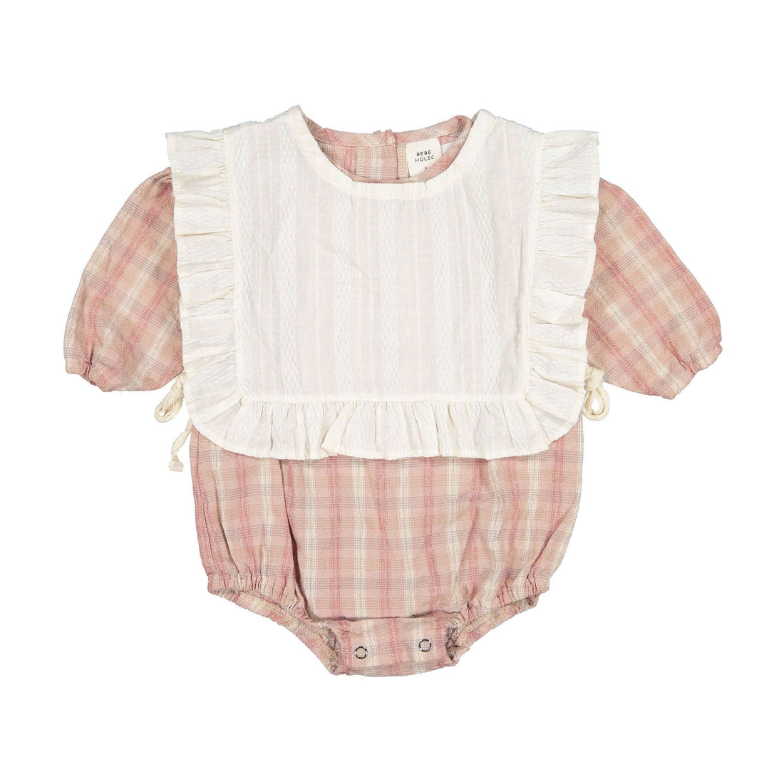 Bebe Holic rompers Bebe Holic Pink Check Cape Top Bottom Set