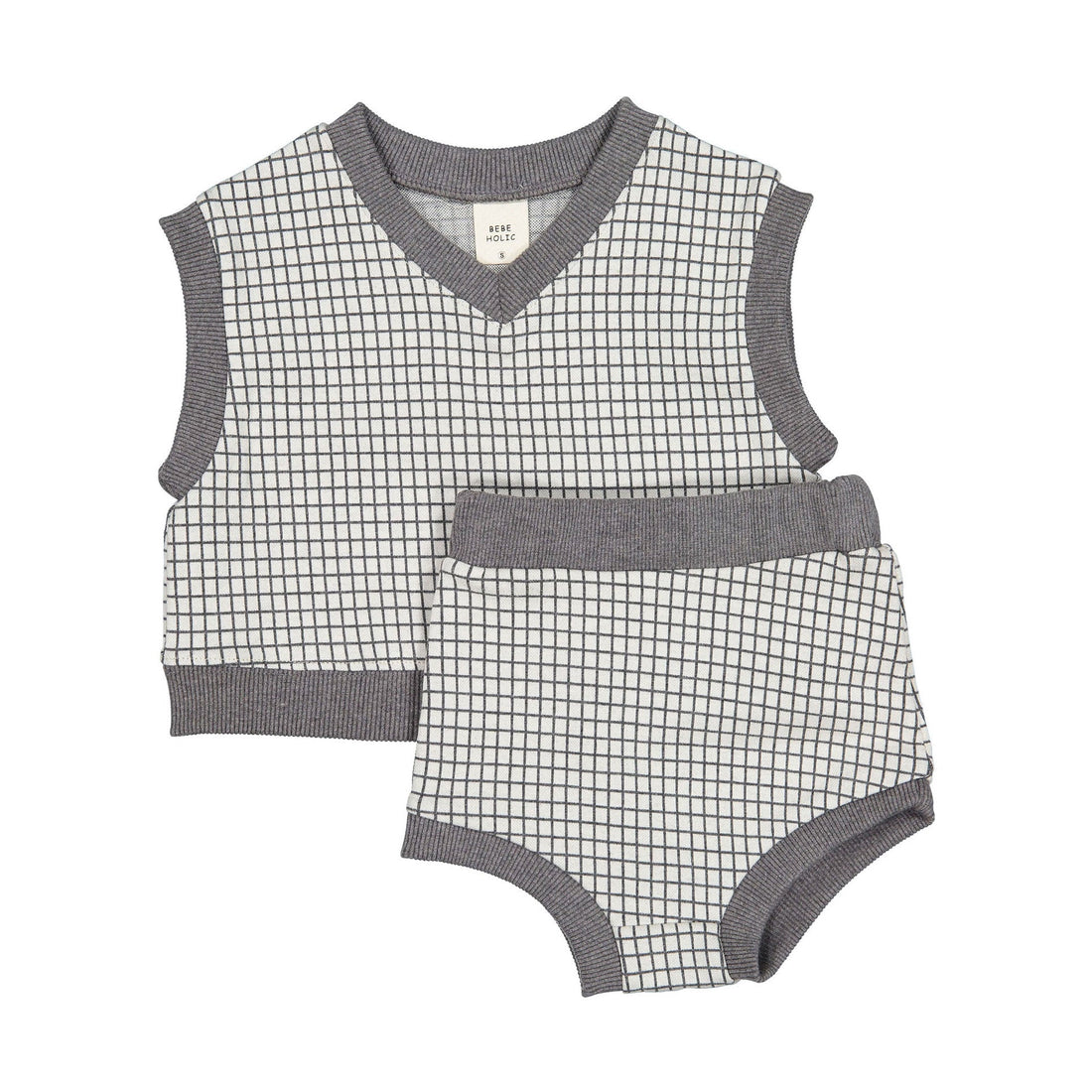 Bebe Holic sets Bebe Holic Charcoal Tabi Vest Bottom Set