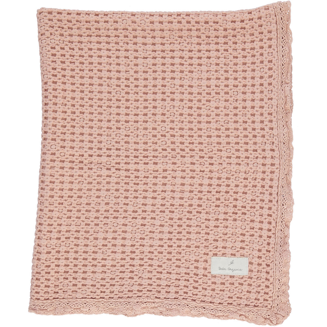 Bebe Organic Dusty Rose Waffle Blanket