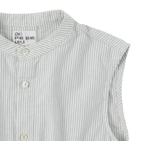 Bene Bene blouses Bene Bene Grayish Blue Tender Stripe Bib Shirt