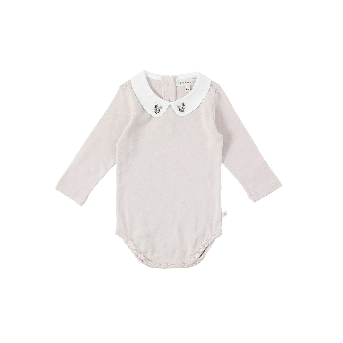 Bene Bene bodysuits Bene Bene Grayish Pink Baby Wheatflower Stitch Bodysuit