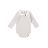 Bene Bene bodysuits Bene Bene Grayish Pink Baby Wheatflower Stitch Bodysuit