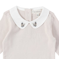 Bene Bene bodysuits Bene Bene Grayish Pink Baby Wheatflower Stitch Bodysuit