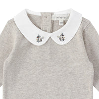 Bene Bene bodysuits Bene Bene Oatmeal Baby Wheatflower Stitch Bodysuit