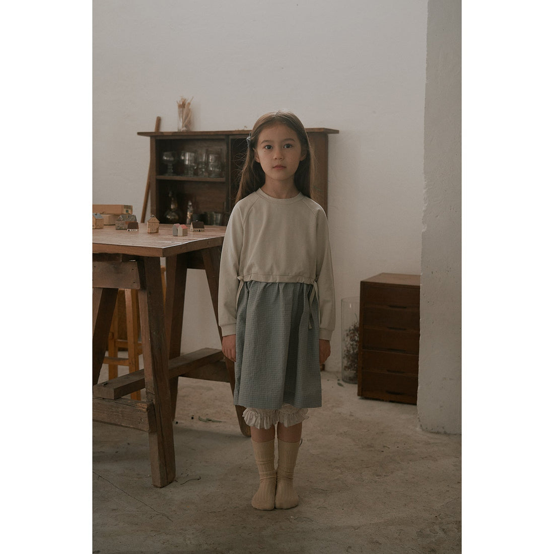 Bene Bene dresses Bene Bene Beige Lullaby Check Dress