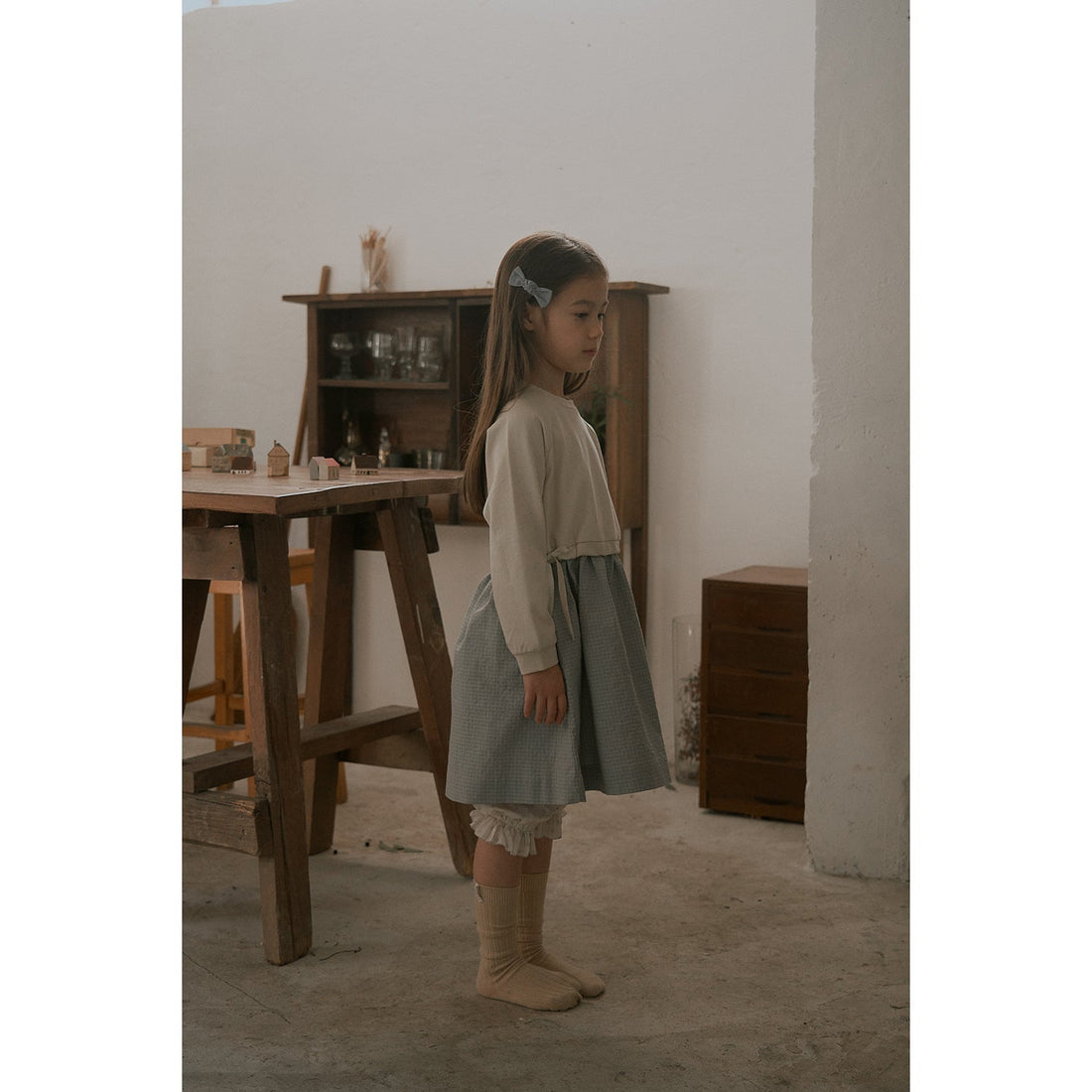 Bene Bene dresses Bene Bene Beige Lullaby Check Dress