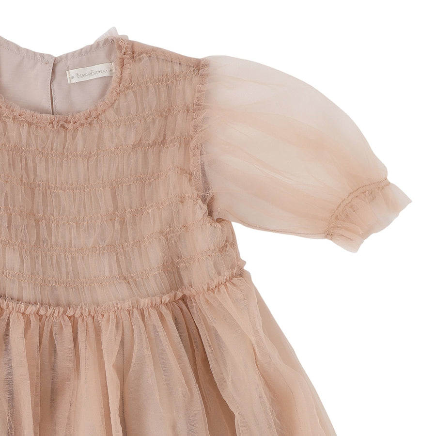 Bene Bene dresses Bene Bene Indian Pink Full Smocking Dress