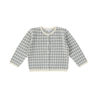 Bene Bene knitwear Bene Bene Grayish Blue Vintage Check Knit Cardigan