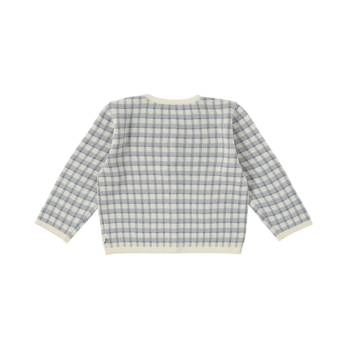Bene Bene knitwear Bene Bene Grayish Blue Vintage Check Knit Cardigan