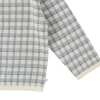 Bene Bene knitwear Bene Bene Grayish Blue Vintage Check Knit Cardigan