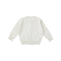 Bene Bene knitwear Bene Bene Lemon Ecru Cotton Curly Knit Cardigan