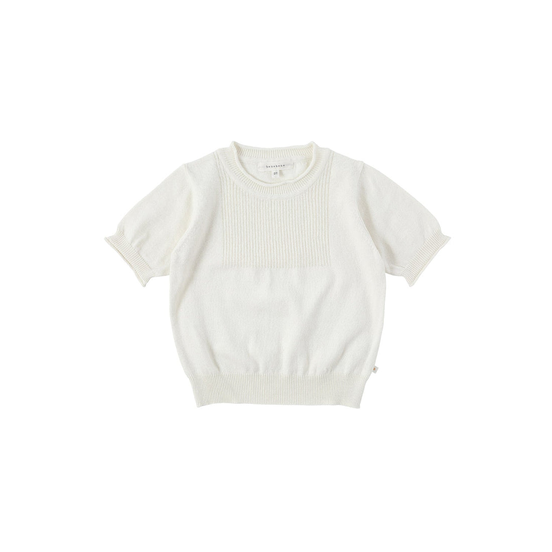 Bene Bene knitwear Bene Bene Lemon Ecru Cotton Curly Knit Top