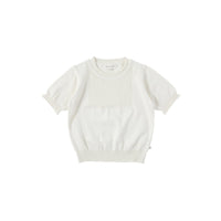 Bene Bene knitwear Bene Bene Lemon Ecru Cotton Curly Knit Top