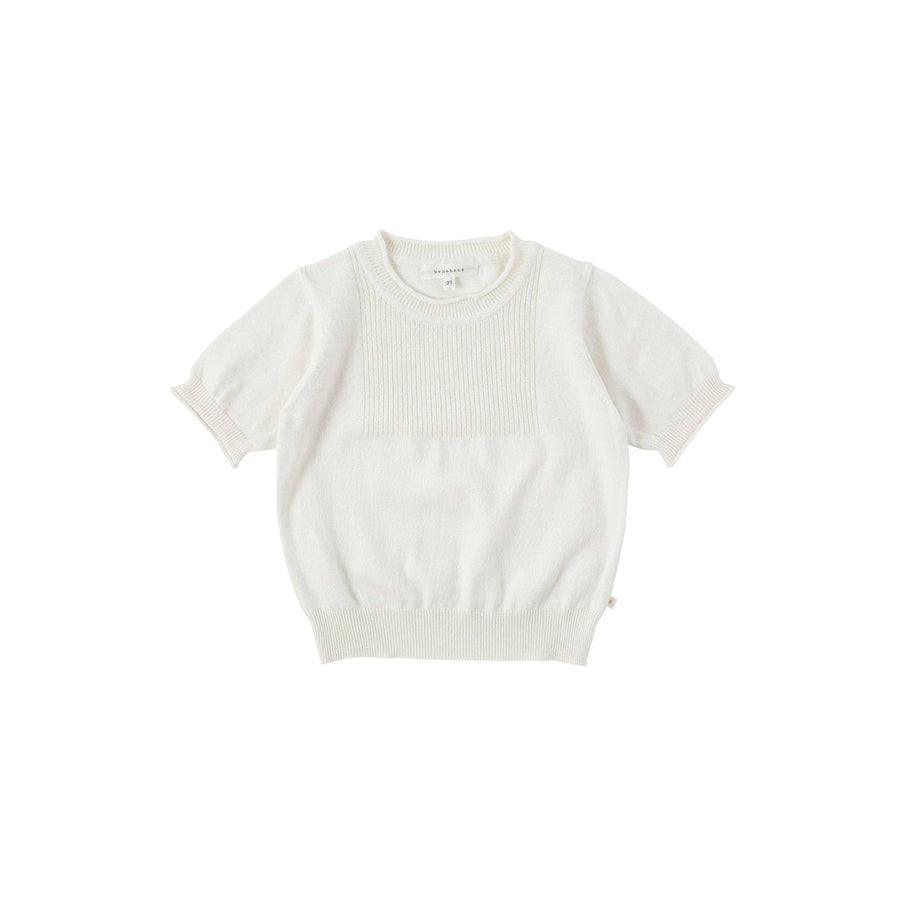 Bene Bene knitwear Bene Bene Lemon Ecru Cotton Curly Knit Top