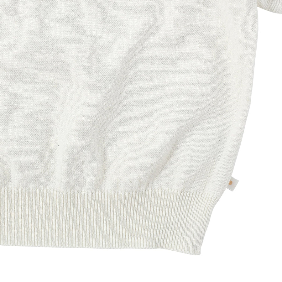 Bene Bene knitwear Bene Bene Lemon Ecru Cotton Curly Knit Top