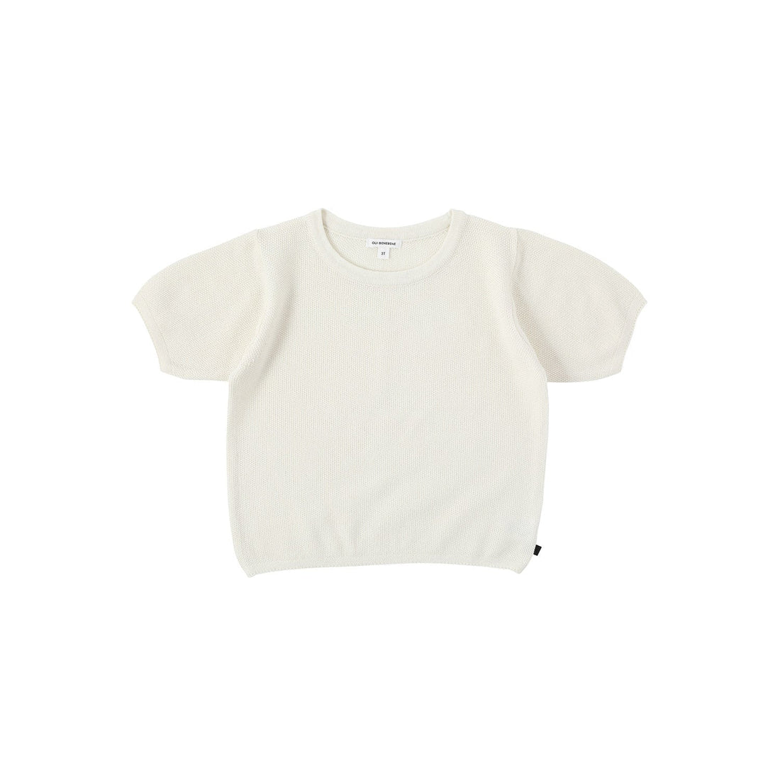 Bene Bene knitwear Bene Bene Lemon Ecru Thin Waffle Knit Top