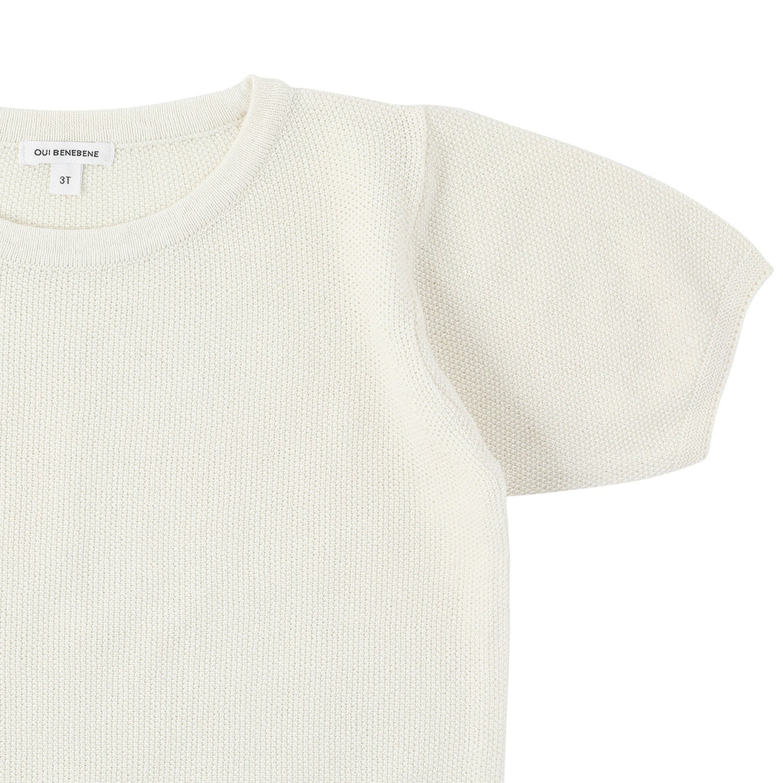 Bene Bene knitwear Bene Bene Lemon Ecru Thin Waffle Knit Top