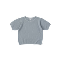 Bene Bene knitwear Bene Bene Light Blue Thin Waffle Knit Top