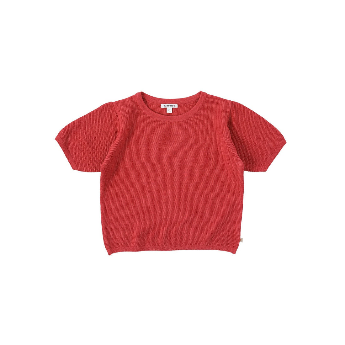Bene Bene knitwear Bene Bene Red Thin Waffle Knit Top
