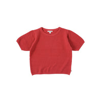 Bene Bene knitwear Bene Bene Red Thin Waffle Knit Top