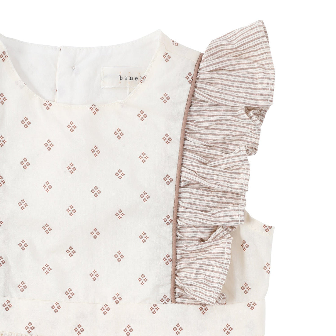 Bene Bene rompers Bene Bene Brick Baby Rael Frill Apron Romper