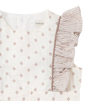 Bene Bene rompers Bene Bene Brick Baby Rael Frill Apron Romper