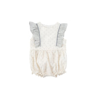 Bene Bene rompers Bene Bene Grayish Blue Baby Rael Frill Apron Romper