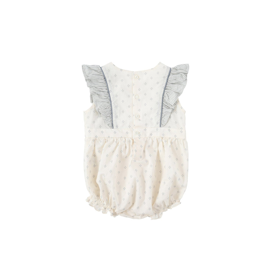 Bene Bene rompers Bene Bene Grayish Blue Baby Rael Frill Apron Romper