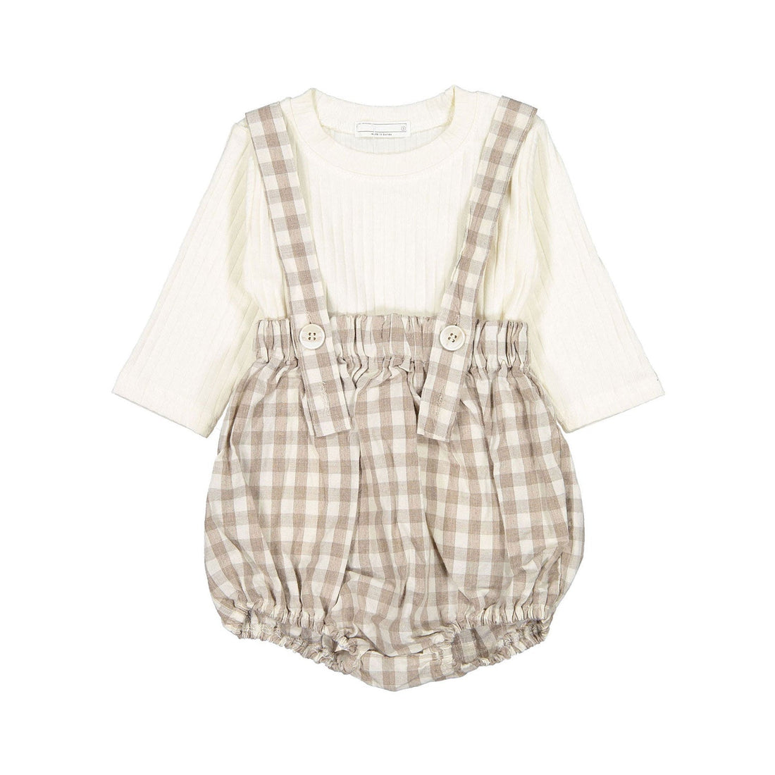 BLACK BEAN sets Black Bean Check + Cream Tee Bebe Rabian Dungarees Tee Set