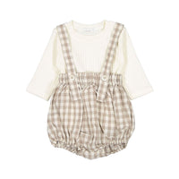 BLACK BEAN sets Black Bean Check + Cream Tee Bebe Rabian Dungarees Tee Set
