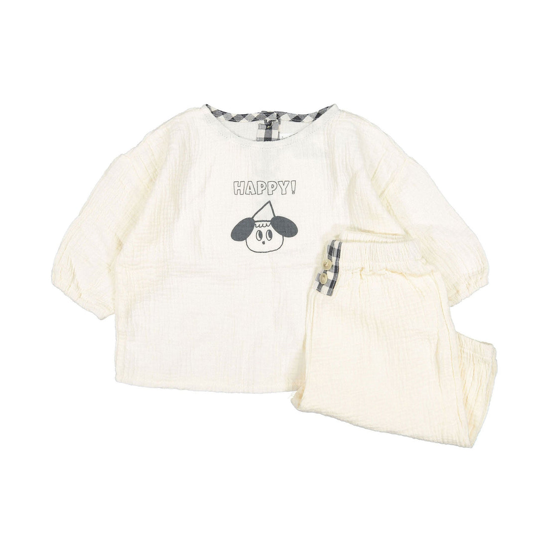 BLACK BEAN sets Black Bean Cream Bebe Happy Top Bottom Set