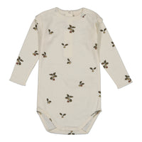 Studio Boheme Off White Plums Print Lala Bodysuit
