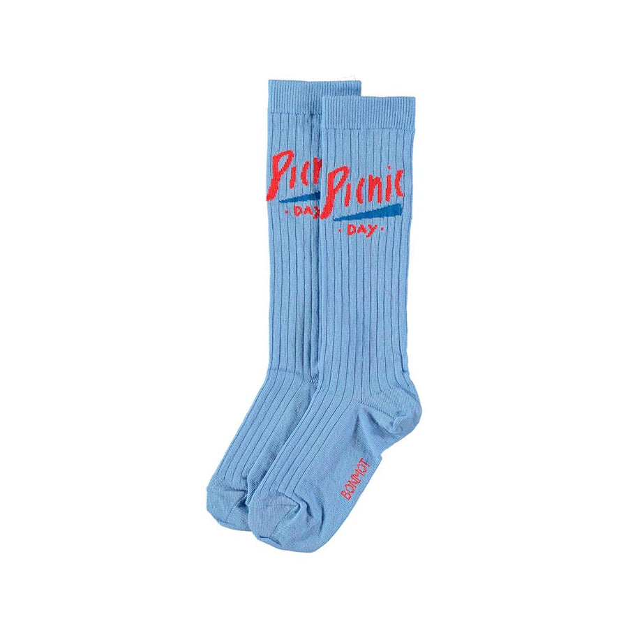 Bonmot accessories Bonmot Mid Blue Picnic Socks