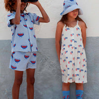 Bonmot accessories Bonmot Mid Blue Picnic Socks