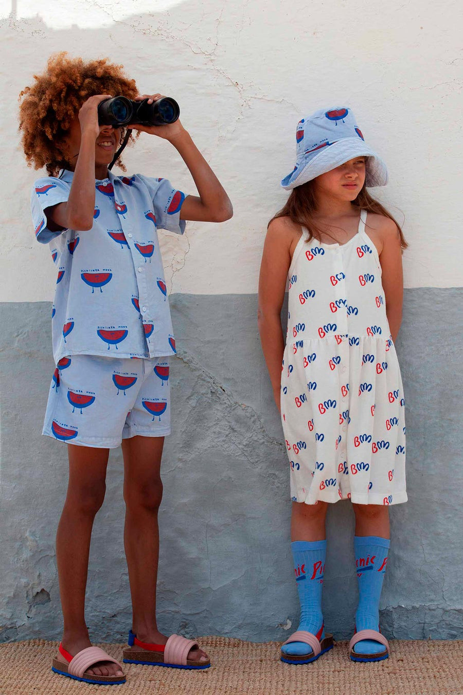 Bonmot accessories Bonmot Mid Blue Picnic Socks
