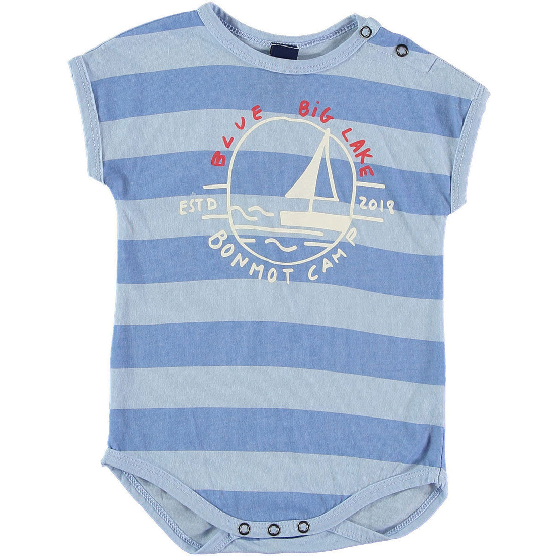 Bonmot bodysuits Bonmot Light Blue Wide Stripes Bodysuit