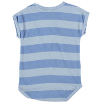 Bonmot bodysuits Bonmot Light Blue Wide Stripes Bodysuit