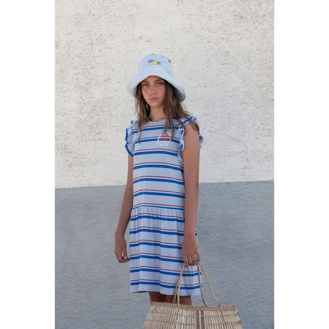 Bonmot dresses Bonmot Mid Blue Double Stripe Jersey Dress