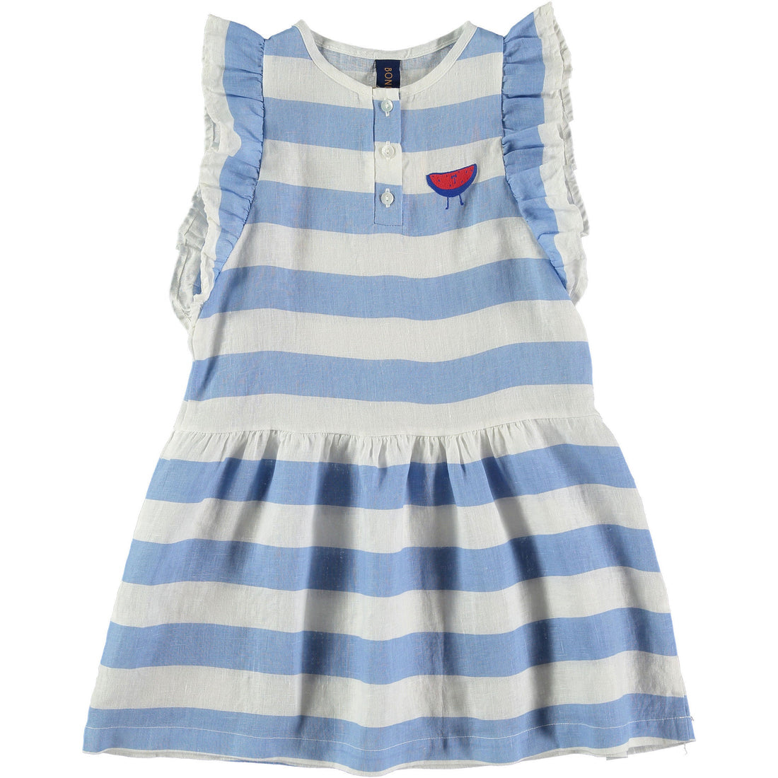 Bonmot dresses Bonmot Mid Blue Watermelon Frills Dress