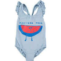 Bonmot swim Bonmot Mid Blue Watermelon Swimsuit