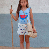 Bonmot swim Bonmot Mid Blue Watermelon Swimsuit