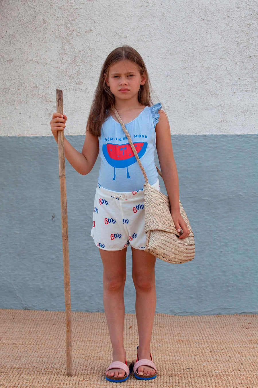 Bonmot swim Bonmot Mid Blue Watermelon Swimsuit
