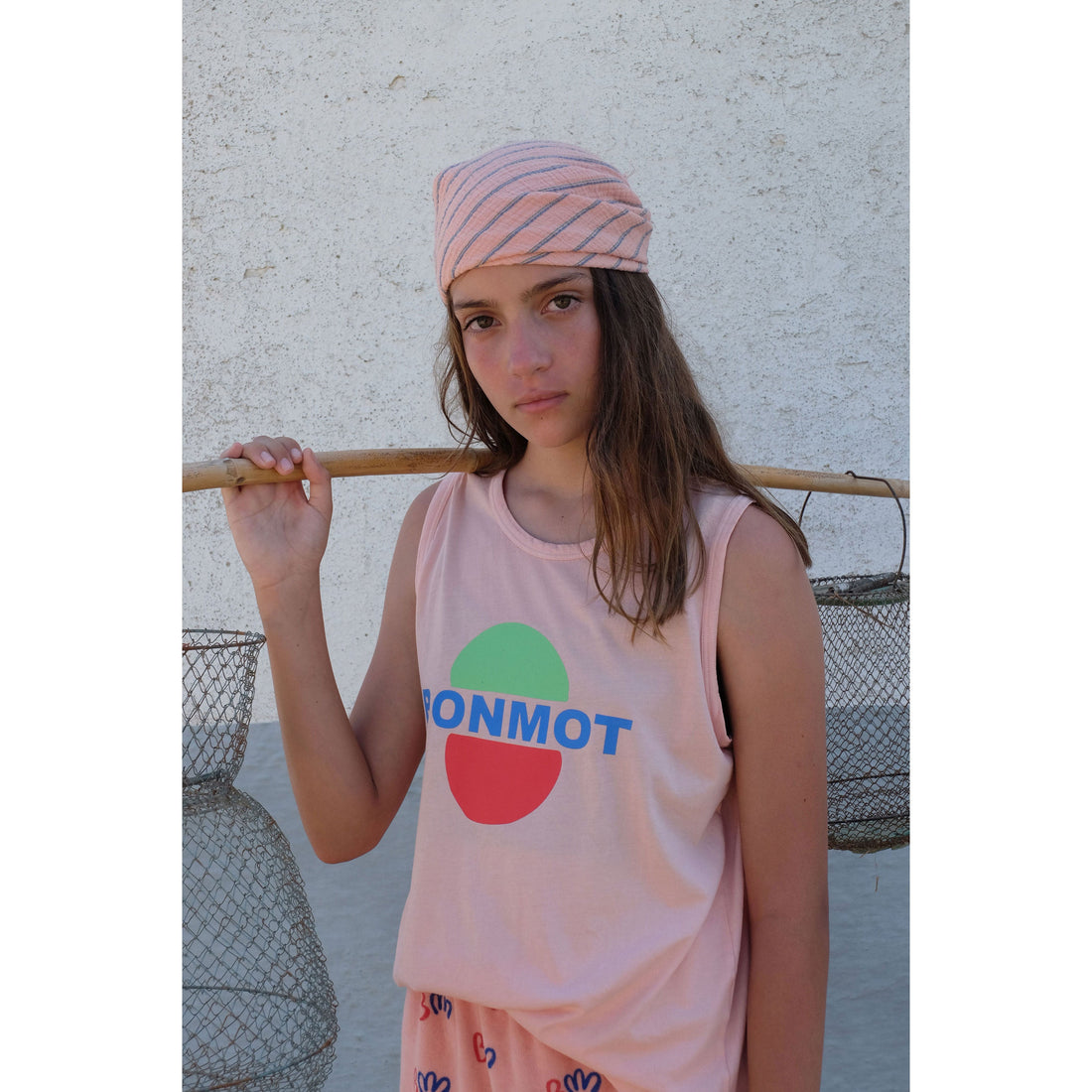 Bonmot tees Bonmot Dusty Pink Sun Lake Mirror Tank