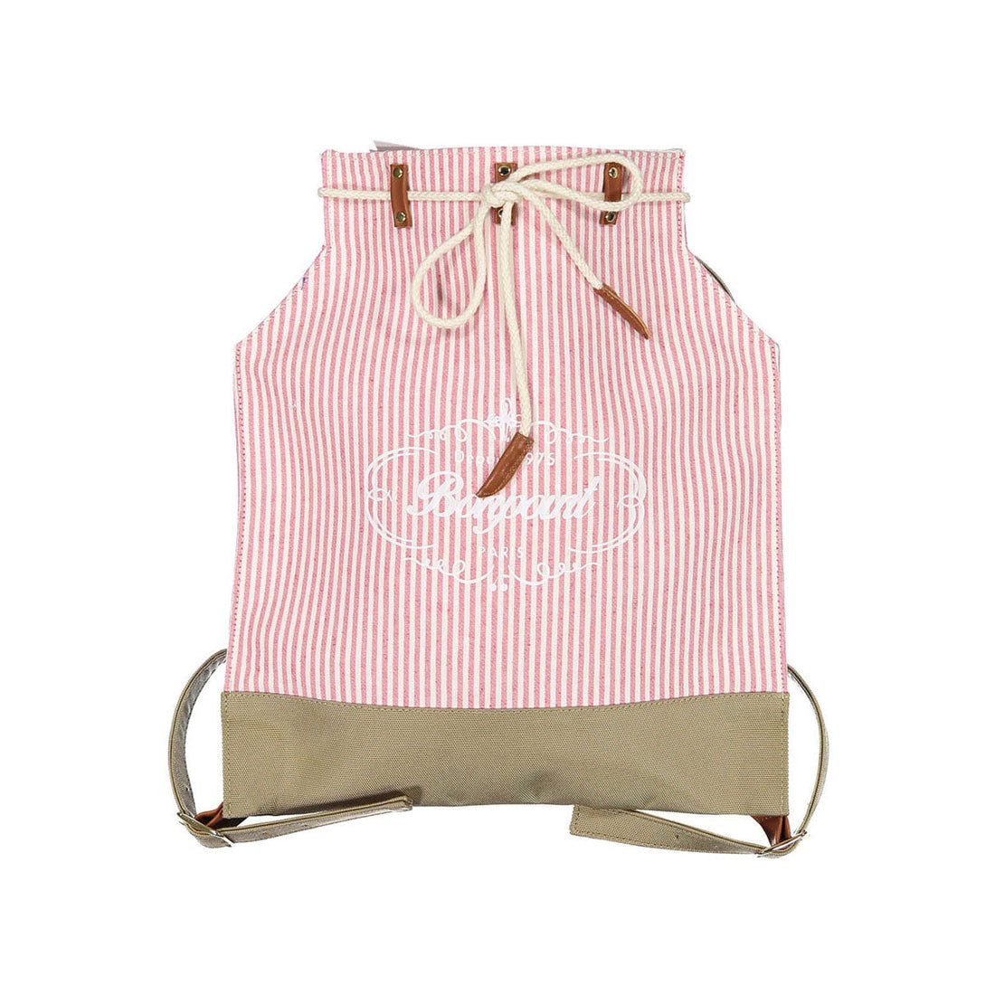 Bonpoint accessories OS Bonpoint Pink Stripe Logo Backpack