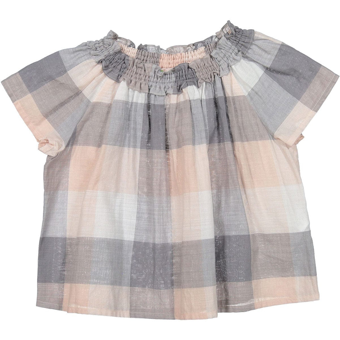 Bonpoint blouses Bonpoint Nude Plaid Swing Blouse