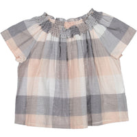 Bonpoint blouses Bonpoint Nude Plaid Swing Blouse