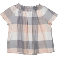 Bonpoint blouses Bonpoint Nude Plaid Swing Blouse
