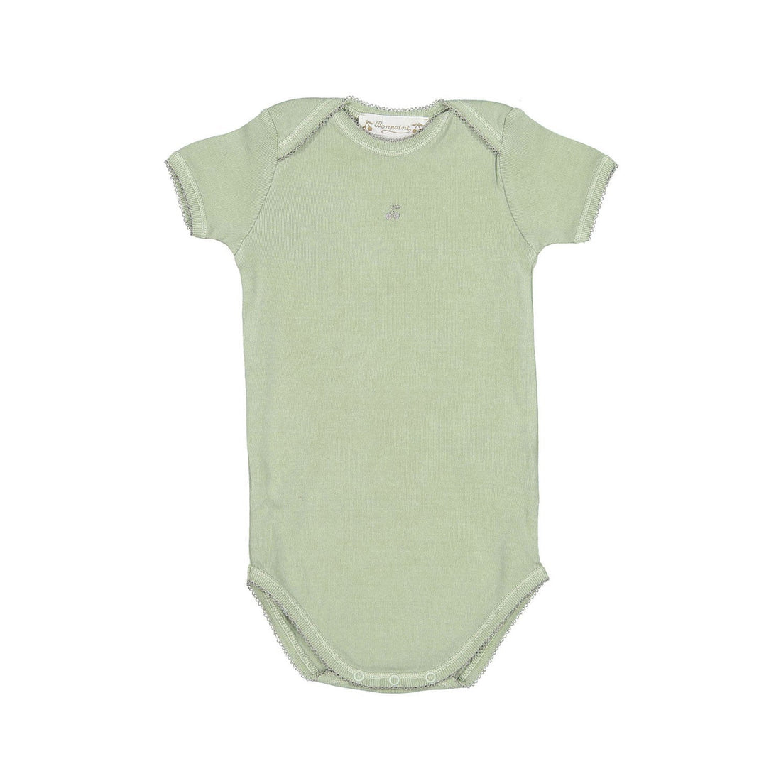 Bonpoint bodysuits Bonpoint Khaki Cherry Short Sleeve Bodysuit